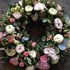 Pink and white wreath 