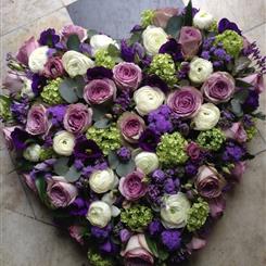 Loose purple green and white solid heart