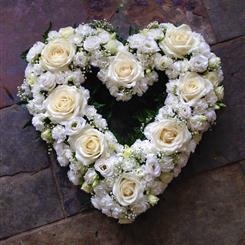 White and Cream loose open heart