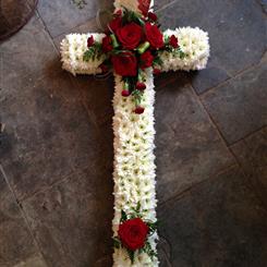 Red and white massed cross