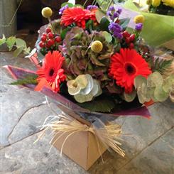 Autumnal mixed hand tied bouquet